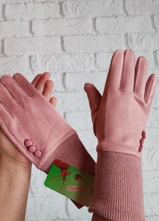 #розпродаж рукавичок на дівчинку колір пудра1 фото