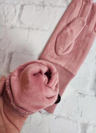 #розпродаж рукавичок на дівчинку колір пудра4 фото