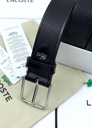 Мужской ремень lacoste в подарочном наборе3 фото