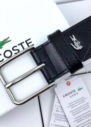 Мужской ремень lacoste в подарочном наборе6 фото