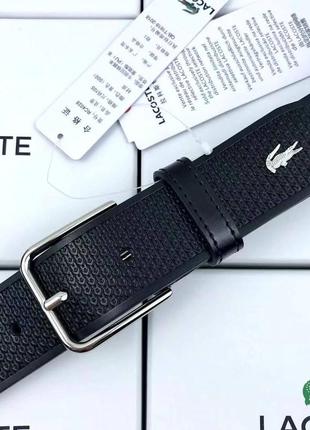 Мужской ремень lacoste в подарочном наборе7 фото