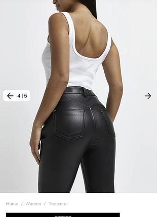 Нові чорні шкіряні штани river island розмір 10 (s)