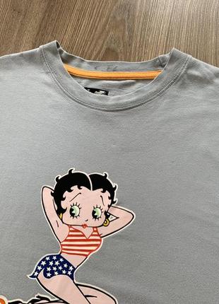 Винтажная мужская хлопковая футболка с принтом betty boop 1980-19904 фото