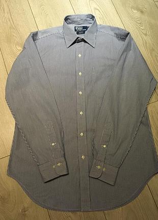 Сорочка в синю смужку polo ralph lauren розмір l