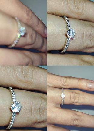 Кольцо для предложений предложения помолвки серебряное с камнем коробочка обручальное