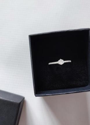 Срібна каблучка для пропозиції весільна срібло кольцо з камінням камінцями обручка2 фото