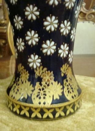 Шикарная ваза кобальт позолота фарфор германия5 фото