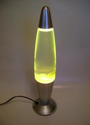 Светильник ночник лава лампа 41 см желто зеленая2 фото