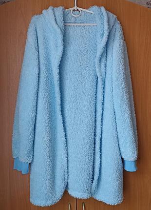 Теплое нежное пижамное домашнее худи - халат