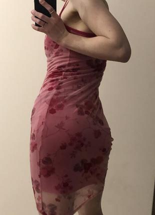 Коктельное платье на бретелях topshop сетка7 фото