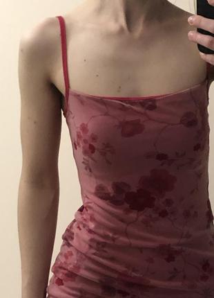 Коктельное платье на бретелях topshop сетка