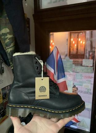 Dr martens оригінал шкіра черевики чоботи на зиму з хутром