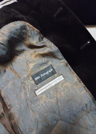 Шикарний темно коричневий оксамитовий піджак жакет блейзер m&s autograph6 фото