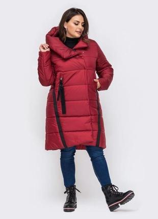 Зимова куртка арт. 870155, красный1 фото