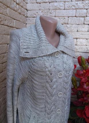 Женский теплый вязаный свитер кофта на пуговицах bershka1 фото