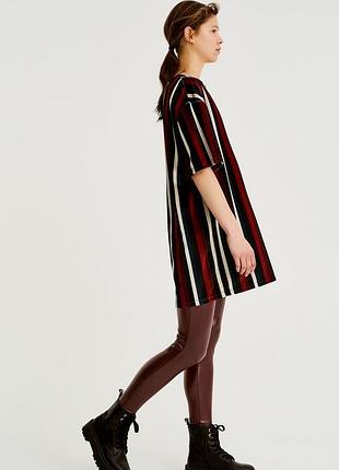 Платье в полоску из вельвета pull&bear