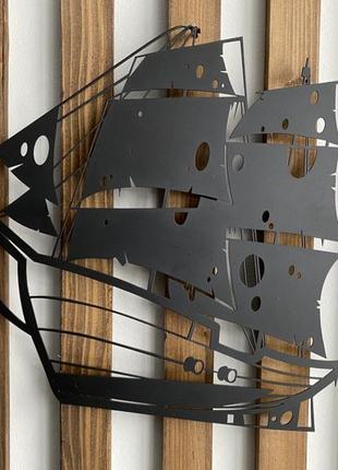 Настінний декор панно картина лофт із металу корабель із вітрилами