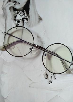 Круглые имиджевые очки тишейды с анти блик
