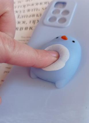 Милий антістрес чохол на redmi note 10 з м'яким пінгвіном