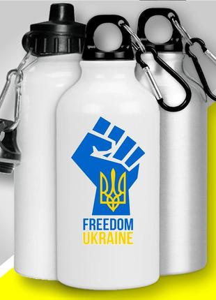 Фляга термо з карабіном "freedom ukraine" патріотична1 фото