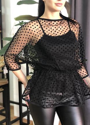 Блуза в горошок