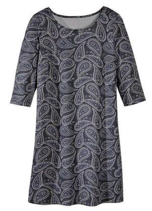 Платье серое с узором плотный трикотаж esmara евро размер s 36/38
