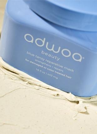 Відновлююча маска для волосся adwoa beauty blue tansy reparative mask1 фото