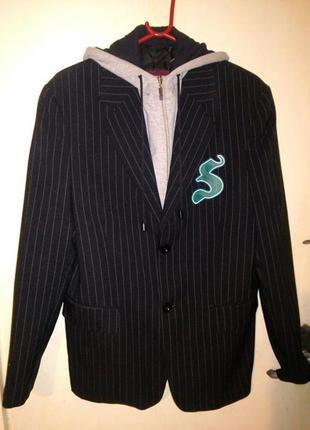 Клубный,двойной пиджак-худи с капюшоном,карманами и принтом,kenvelo,турция