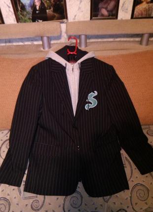 Клубный,двойной пиджак-худи с капюшоном,карманами и принтом,kenvelo,турция4 фото