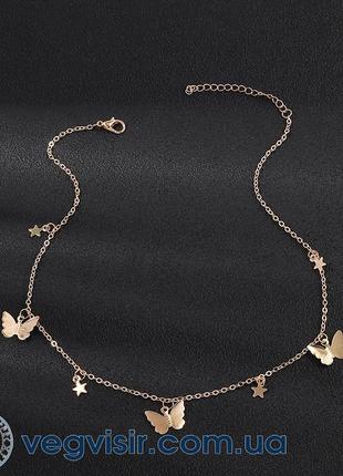 Шикарное богемное ожерелье с бабочкой звезда подвеска звездочка модное кольэ2 фото