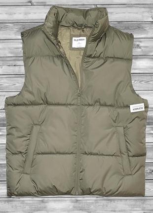 Жилетка old navy frost free water-resistant puffer vest оригінал сірого кольору1 фото