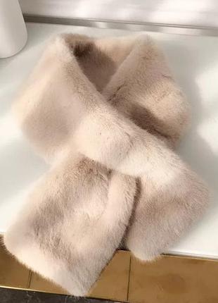 Шарф-воротник кашне из искусственного меха черный (505)