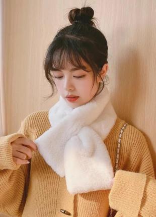 Шарф-воротник кашне из искусственного меха черный (505)