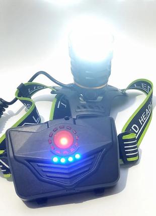 Мощный налобный фонарь bl-a14-3+p160 функция power bank