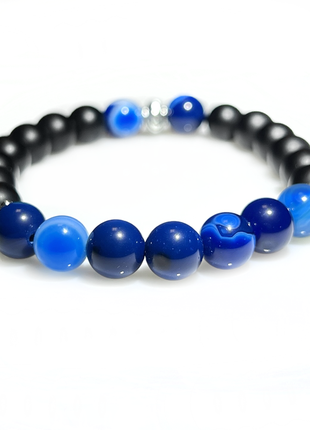 Браслет из натуральных камней stonest line blue black