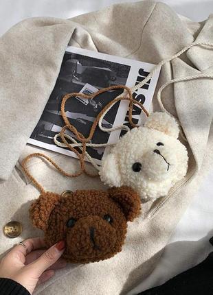 Маленька плюшева сумочка ведмедик тедді коричневий7 фото