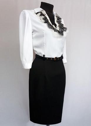 Суперціна. стильне чорно біле плаття, мереживо. туреччина. нове, р. 42-484 фото