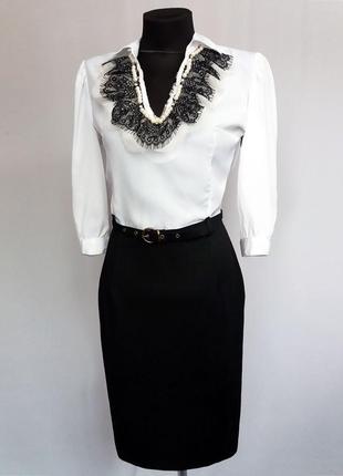 Суперціна. стильне чорно біле плаття, мереживо. туреччина. нове, р. 42-483 фото