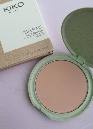 Пудра kiko milano с матовым финишем и фисташковым маслом kiko milano green me face powder1 фото