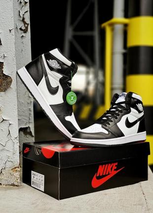 Шикарні кросівки nike air jordan 1 retro black white stockx чорно-білі