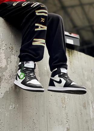 Шикарні кросівки nike air jordan 1 retro black white stockx чорно-білі6 фото