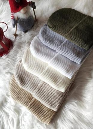 Базова шапка на флісі в рубчик