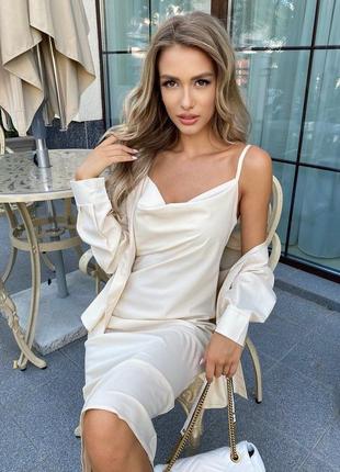 Комплект із сукні-комбінації та сорочки