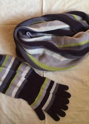 Набір шарф + рукавиці