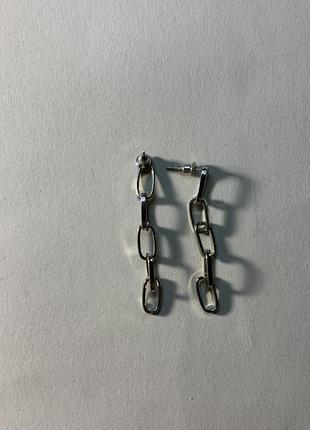 Шарики с цепью серьги-цепочки длинные серьги