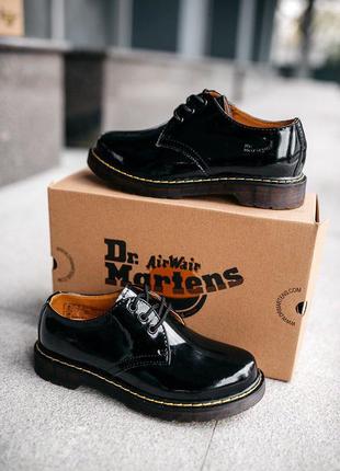Туфли кожаные лаковые dr.martens 1461 classic “black”