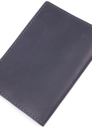 Стильная обложка на паспорт в винтажной коже карта grande pelle 16770 черная2 фото
