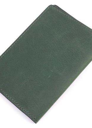 Чудова шкіряна обкладинка на військовий квиток карта grande pelle 16783 зелений2 фото