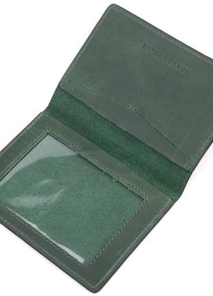 Чудова шкіряна обкладинка на військовий квиток карта grande pelle 16783 зелений3 фото