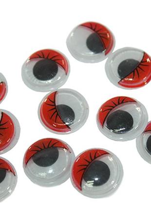 Оченята для іграшок з віями 10шт/10мм:червоні1 фото